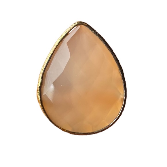 Jacmel Mauritius 925 Gold Tone Sterling Silver Semi Precious Faceted Size 8 - Picture 4 of 15